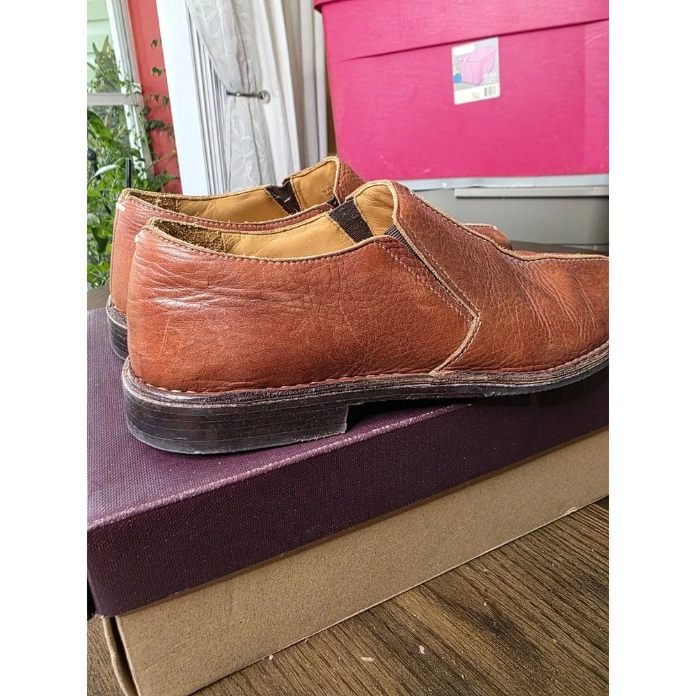 Mens Tommy Bahama Leather Slip On Shoes Sz 13 Split Toe Brown Loafers TB-315 75